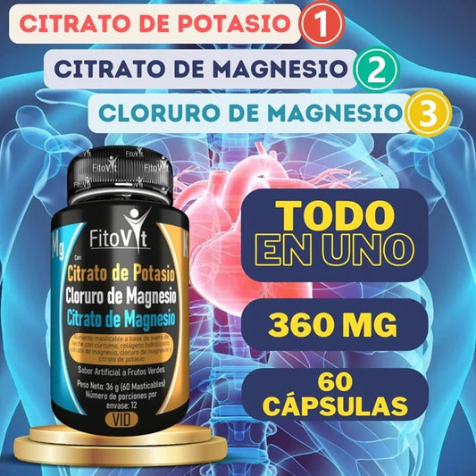 CITRATO DE POTASIO + CITRATO DE MAGNESIO + CLORURO DE MAGNESIO | FRASCO X 60 MASTICABLES